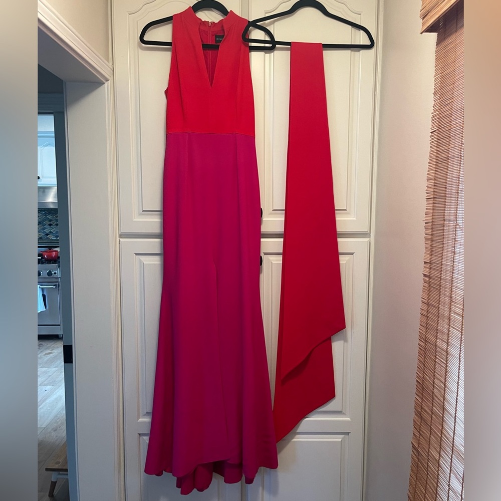 Brandon Maxwell Sleeveless Split-Neck Bicolor Dra… - image 8